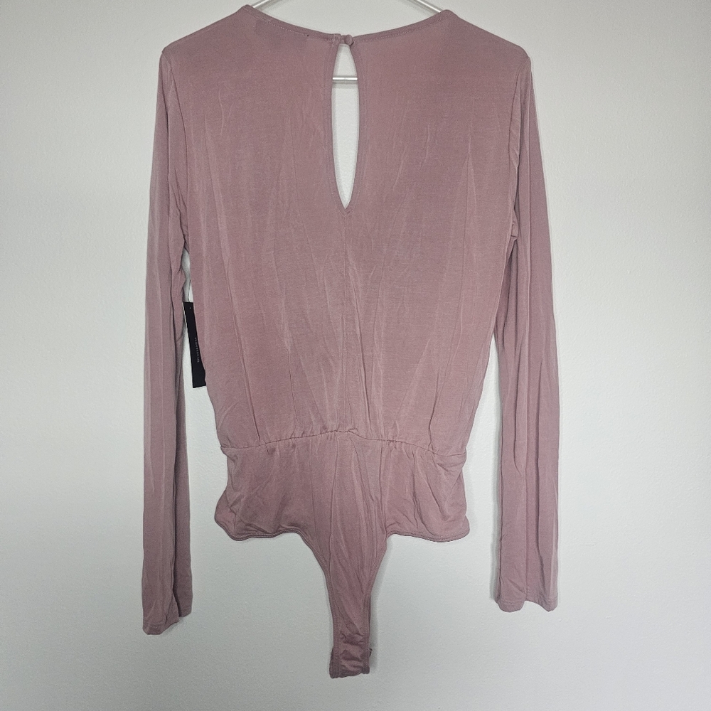 Lulus Striking Looks Blush Pink Long Sleeve Bodysuit Sz L - Picture 7 of 13